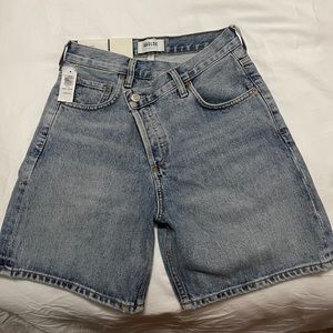 AGOLDE CRISS CROSS JEAN SHORTS